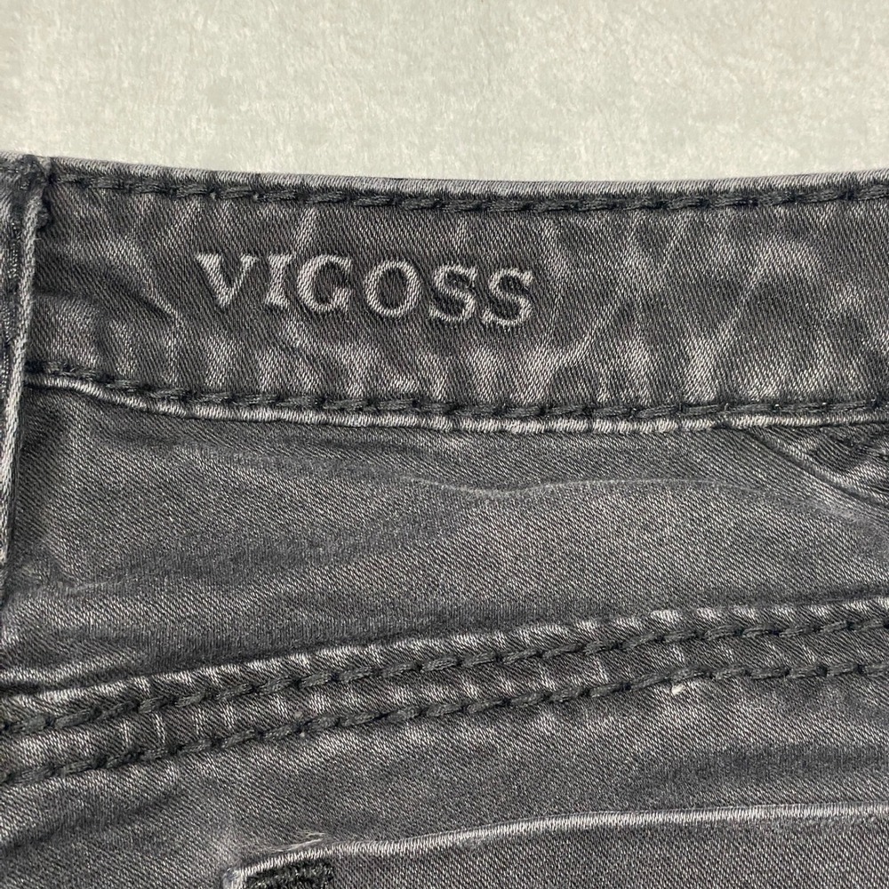 Vigoss Studio Skinny Jeans Women 25 Black Faded Low Rise Stretch Denim - Picture 12 of 14